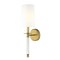 Z-Lite Mila 1 Light Wall Sconce, Rubbed Brass & White 808-1S-RB-WH - alternate 2